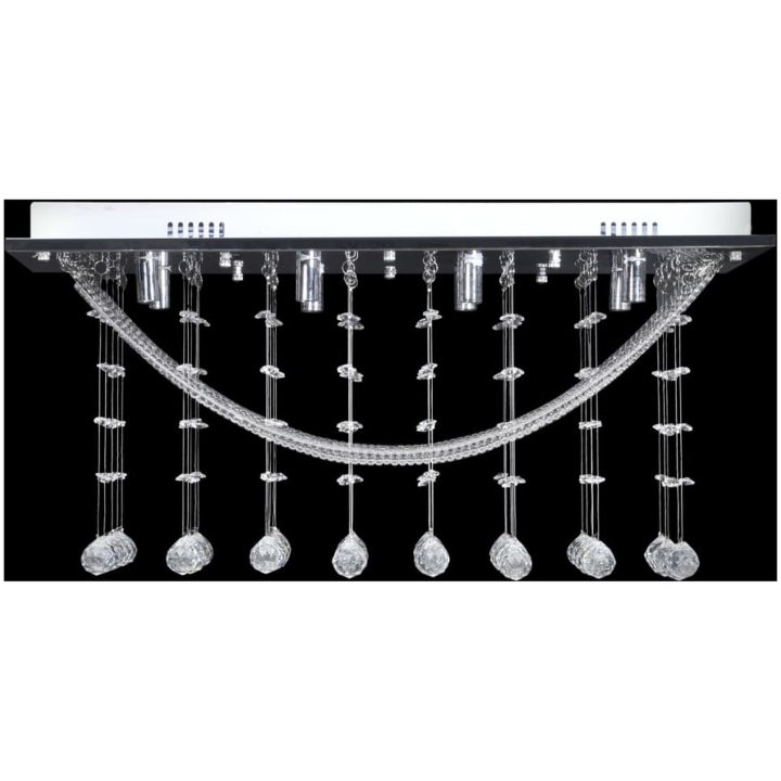 Taklampa med glittrande glaskristaller vit 8 x G9 29 cm vidaXL – bild 3