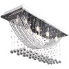Taklampa med glittrande glaskristaller vit 8 x G9 29 cm vidaXL – miniatyr 5