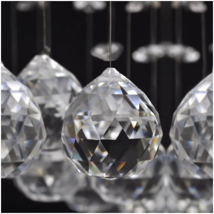 Taklampa med glittrande glaskristaller vit 8 x G9 29 cm vidaXL – bild 7