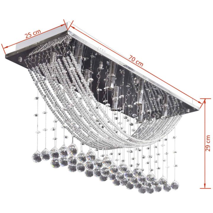 Taklampa med glittrande glaskristaller vit 8 x G9 29 cm vidaXL – bild 9