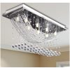 Taklampa med glittrande glaskristaller vit 8 x G9 29 cm vidaXL – miniatyr 1