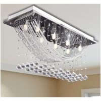 Taklampa med glittrande glaskristaller vit 8 x G9 29 cm vidaXL