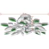 Taklampa med kristallöv 3 E14 glödlampor vit & grön vidaXL 45 x 15 cm – miniatyr 4