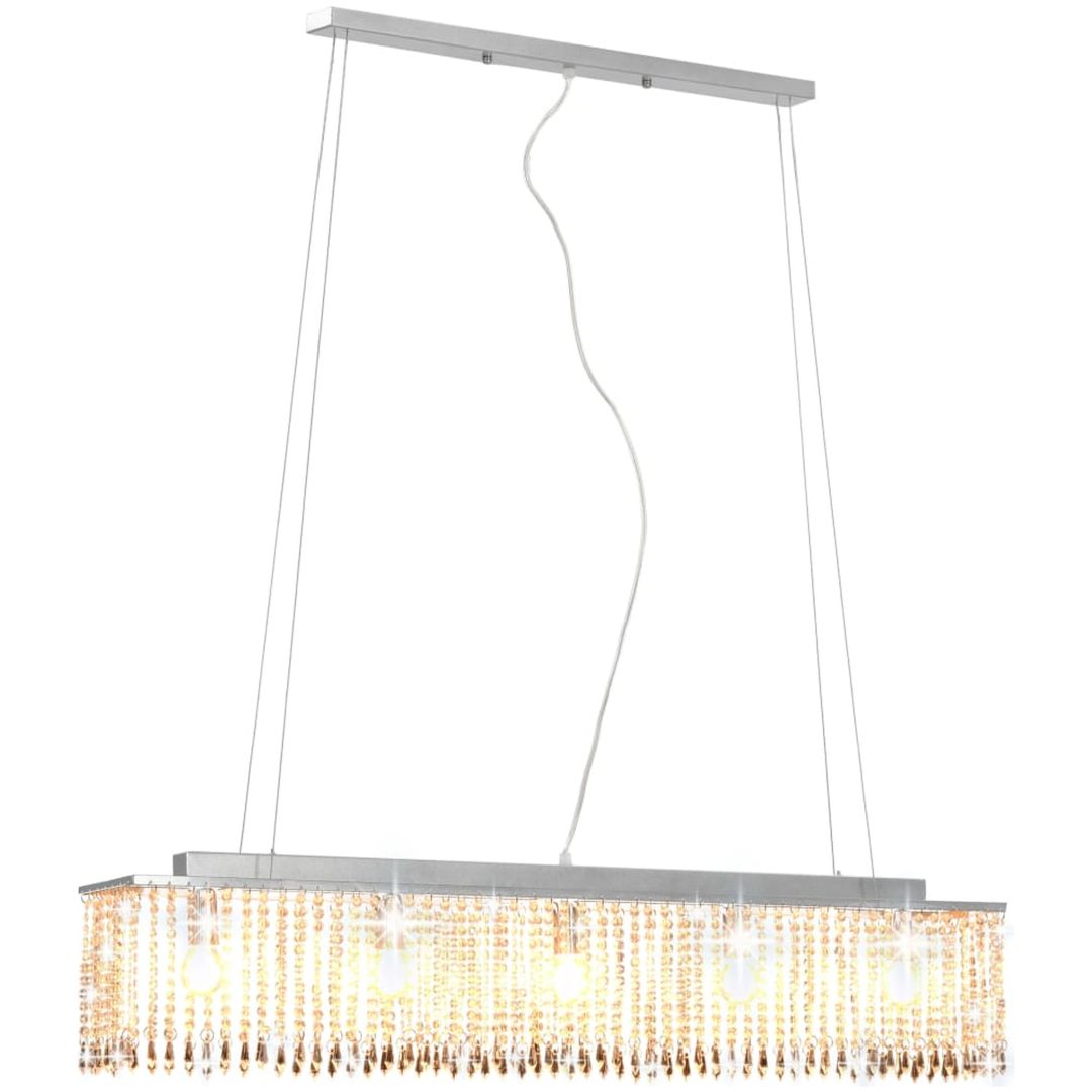 Taklampa med kristallpärlor silver 104 cm E14 vidaXL – bild 2
