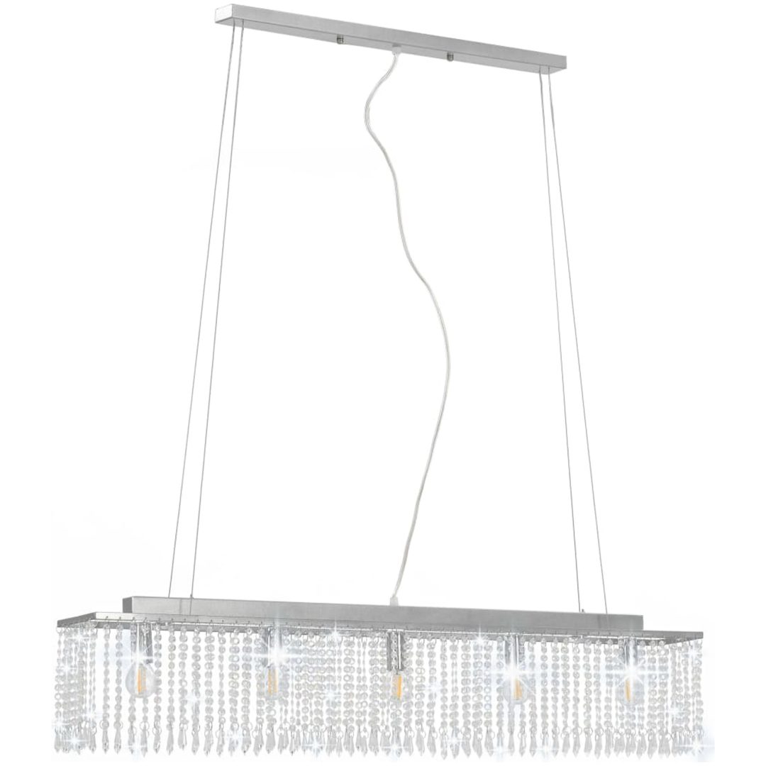 Taklampa med kristallpärlor silver 104 cm E14 vidaXL – bild 3