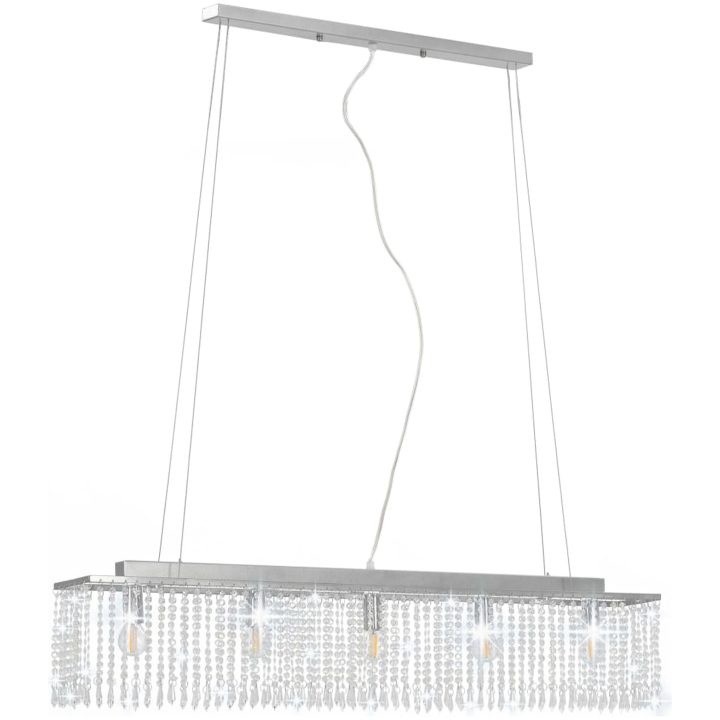 Taklampa med kristallpärlor silver 104 cm E14 vidaXL – bild 3
