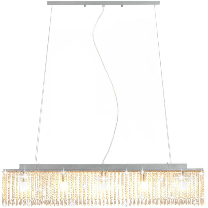 Taklampa med kristallpärlor silver 104 cm E14 vidaXL – bild 4