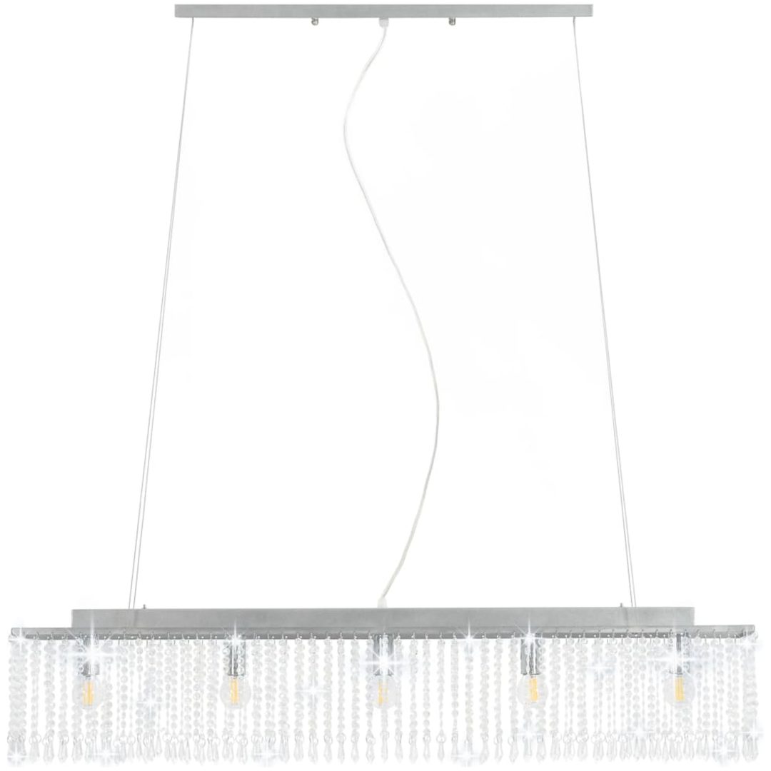 Taklampa med kristallpärlor silver 104 cm E14 vidaXL – bild 5