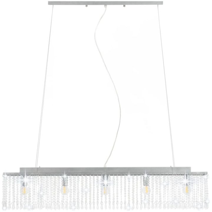 Taklampa med kristallpärlor silver 104 cm E14 vidaXL – bild 5