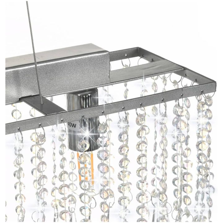 Taklampa med kristallpärlor silver 104 cm E14 vidaXL – bild 6