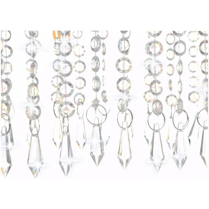 Taklampa med kristallpärlor silver 104 cm E14 vidaXL – bild 7
