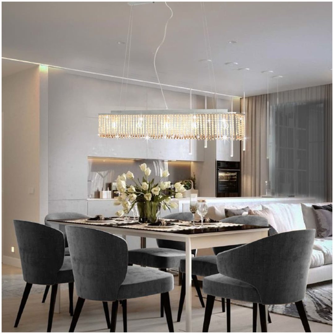Taklampa med kristallpärlor silver 104 cm E14 vidaXL