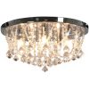 Taklampa med kristallpärlor silver rund 4 x G9-lampor vidaXL 45 x 22 cm – miniatyr 2