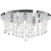 Taklampa med kristallpärlor silver rund 4 x G9-lampor vidaXL 45 x 22 cm – miniatyr 1
