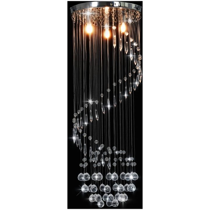 Taklampa med kristallpärlor silver spiral G9 vidaXL – bild 2