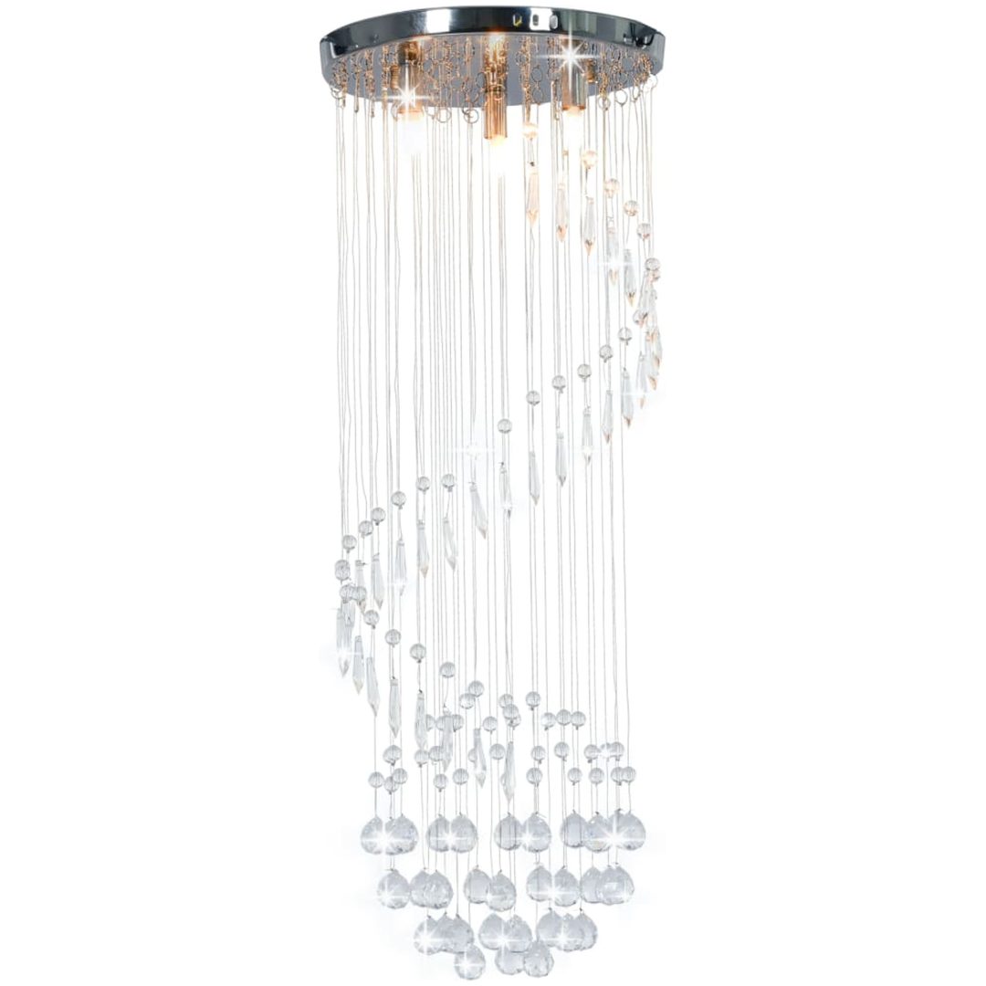 Taklampa med kristallpärlor silver spiral G9 vidaXL