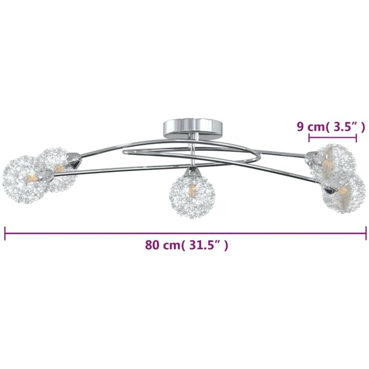 Taklampa med lampskärmar i tråd för 5 G9 LED-lampor vidaXL – bild 6