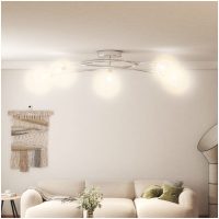 Taklampa med lampskärmar i tråd för 5 G9 LED-lampor vidaXL