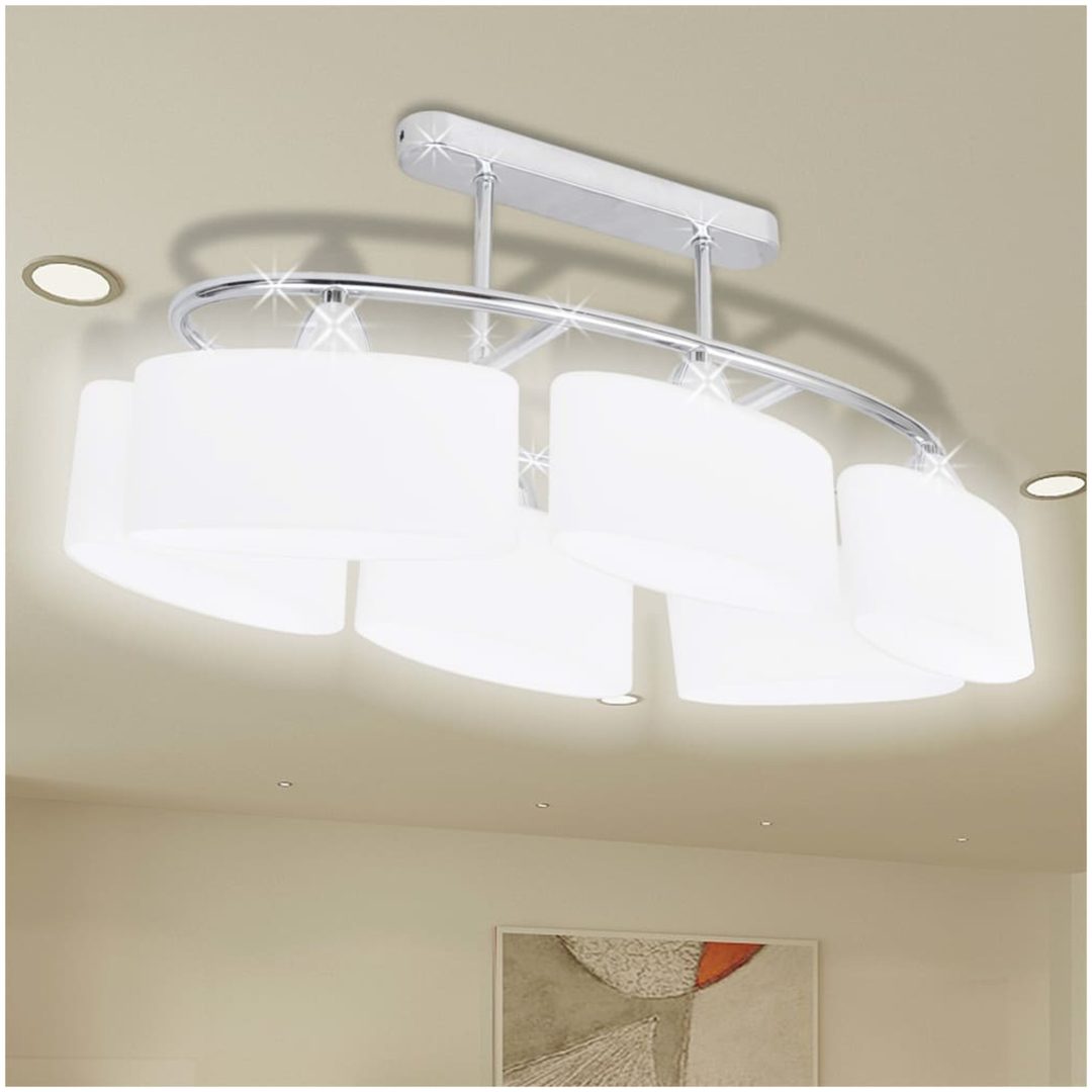 Taklampa med ovala glasskärmar 2 st E14 vidaXL – bild 3