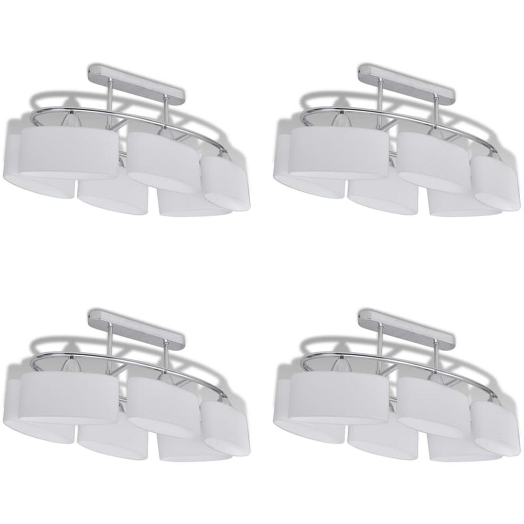 Taklampa med ovala glasskärmar 4 st E14 vidaXL – bild 2