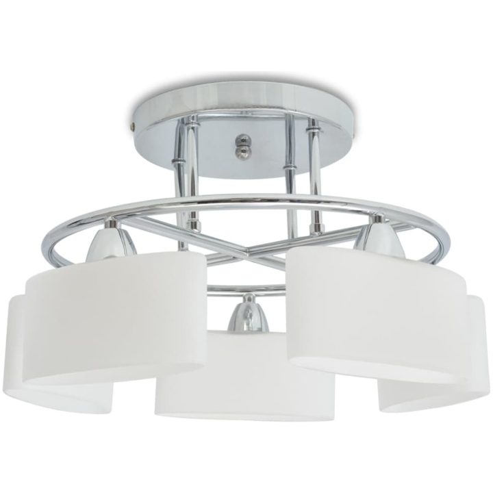 Taklampa med ovala glasskärmar för 5 E14-lampor 200 W vidaXL – bild 2