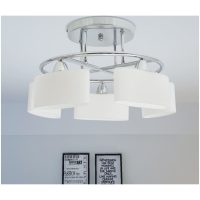 Taklampa med ovala glasskärmar för 5 E14-lampor 200 W vidaXL
