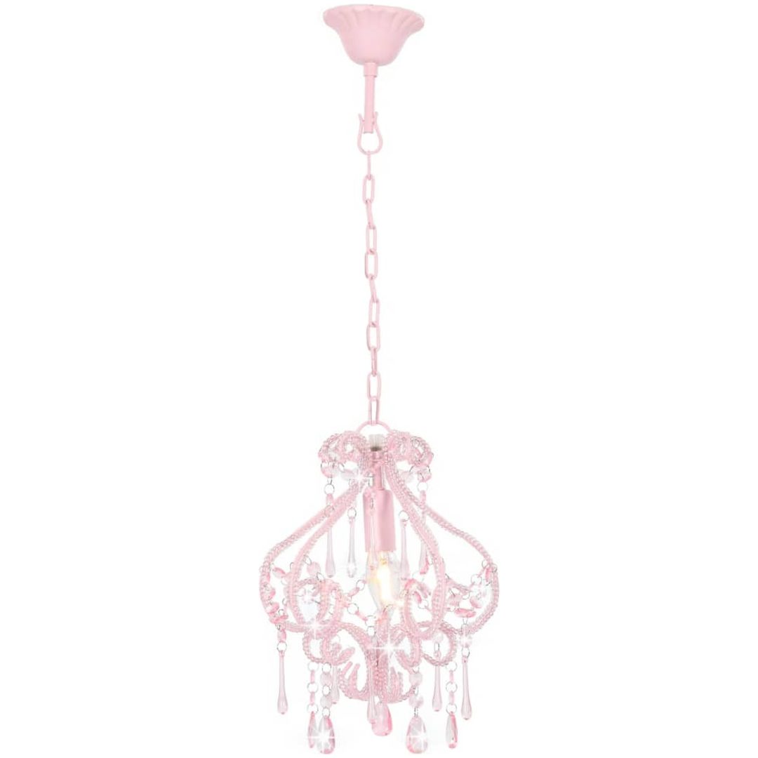 Taklampa med pärlor silver rund E14 vidaXL – bild 3