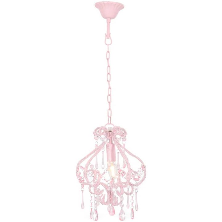 Taklampa med pärlor silver rund E14 vidaXL – bild 3