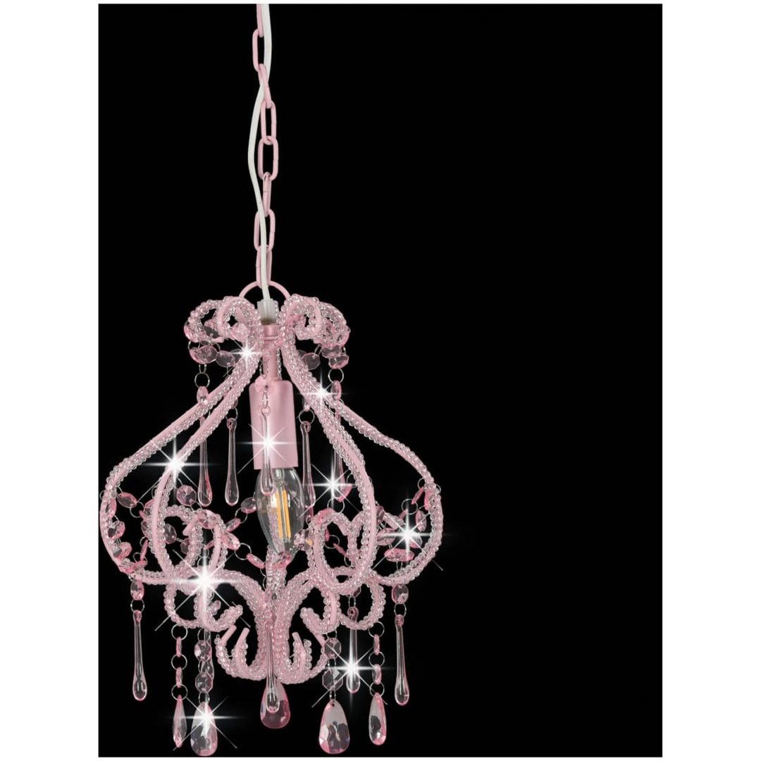 Taklampa med pärlor silver rund E14 vidaXL – bild 4