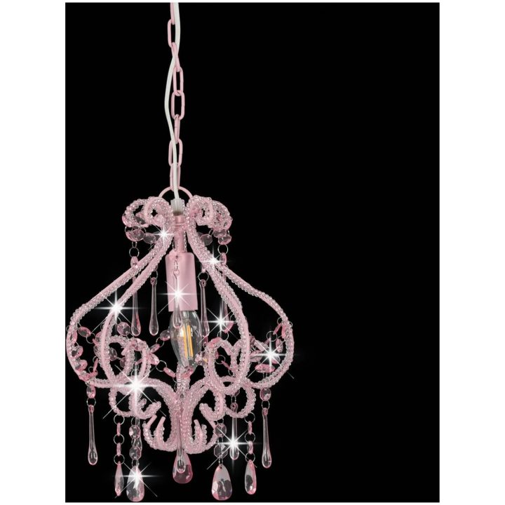 Taklampa med pärlor silver rund E14 vidaXL – bild 4