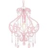 Taklampa med pärlor silver rund E14 vidaXL – miniatyr 1
