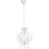 Taklampa med pärlor vit rund E14 vidaXL – miniatyr 2