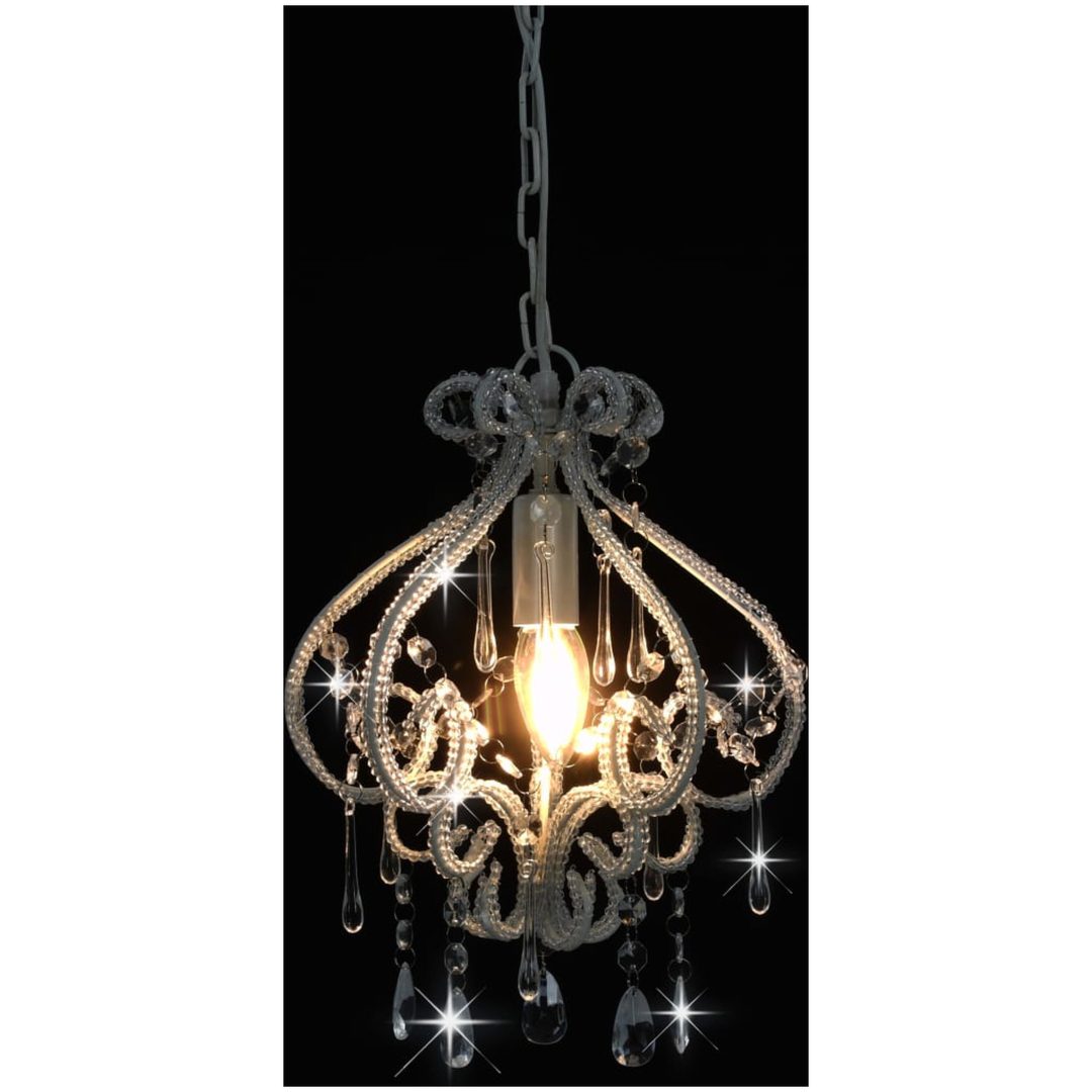 Taklampa med pärlor vit rund E14 vidaXL – bild 4