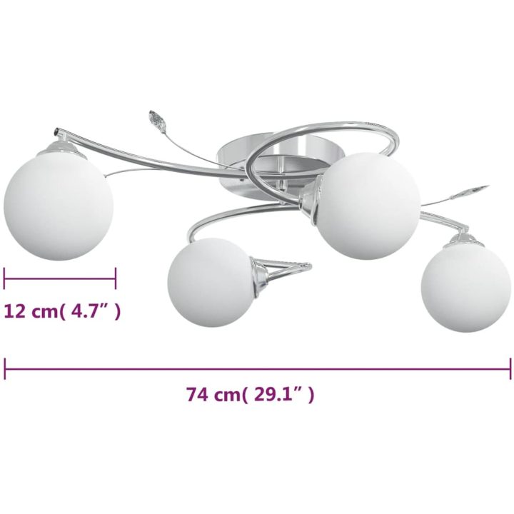 Taklampa med runda lampor för 4 G9 LED-lampor vidaXL – bild 6