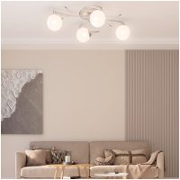 Taklampa med runda lampor för 4 G9 LED-lampor vidaXL