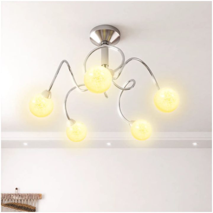 Taklampa med runda lampskärmar för 5 G9 LED-lampor vidaXL – bild 3
