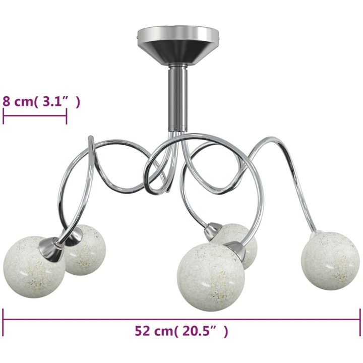 Taklampa med runda lampskärmar för 5 G9 LED-lampor vidaXL – bild 6
