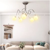 Taklampa med runda lampskärmar för 5 G9 LED-lampor vidaXL