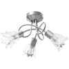 Taklampa med transparenta glasskärmar för 3 E14-lampor tulpan vidaXL – miniatyr 2