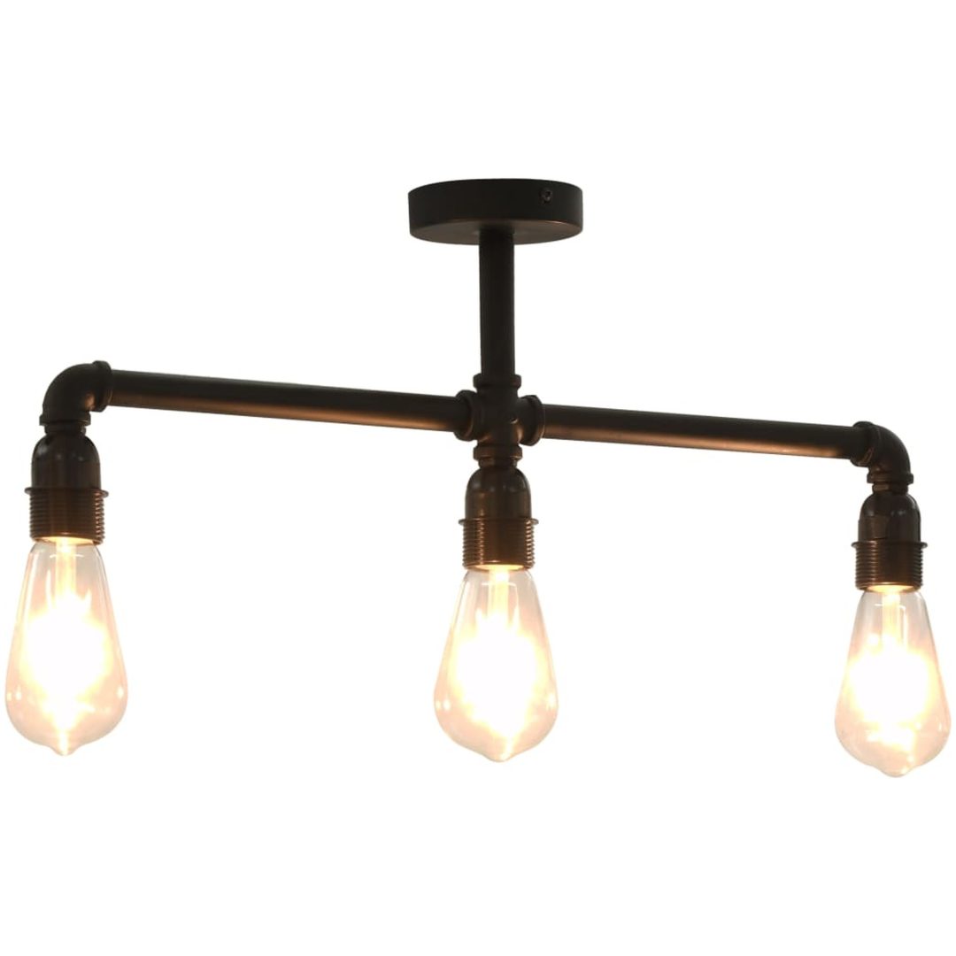 Taklampa svart 3 x E27-lampor vidaXL