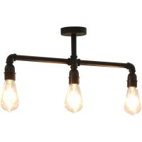 Taklampa svart 3 x E27-lampor vidaXL
