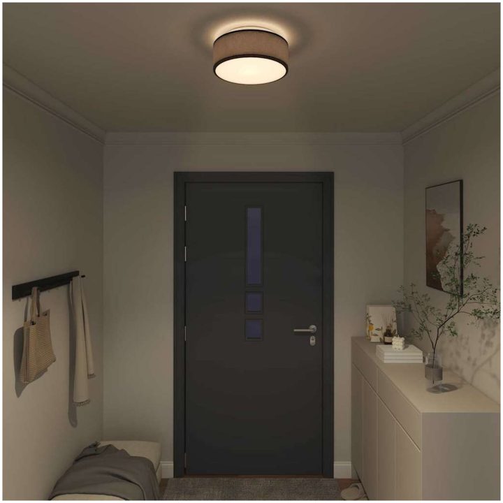 Taklampa Svart 30 cm Tyg E27 vidaXL 30 x 30 x 13.5 cm – bild 3