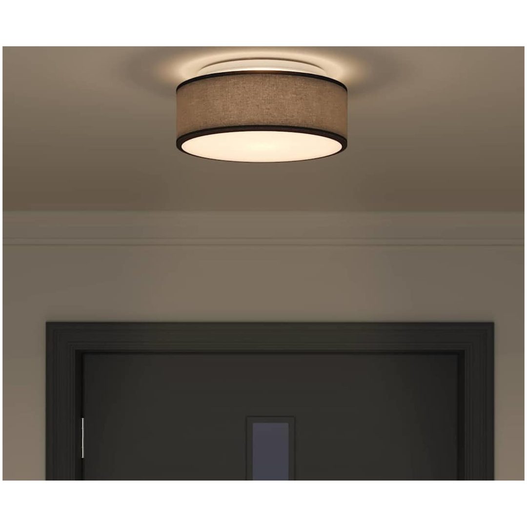 Taklampa Svart 30 cm Tyg E27 vidaXL 30 x 30 x 13.5 cm – bild 4