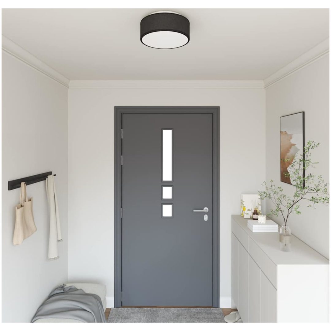 Taklampa Svart 30 cm Tyg E27 vidaXL 30 x 30 x 13.5 cm