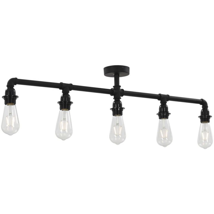 Taklampa svart 5 x E27-lampor vidaXL – bild 2