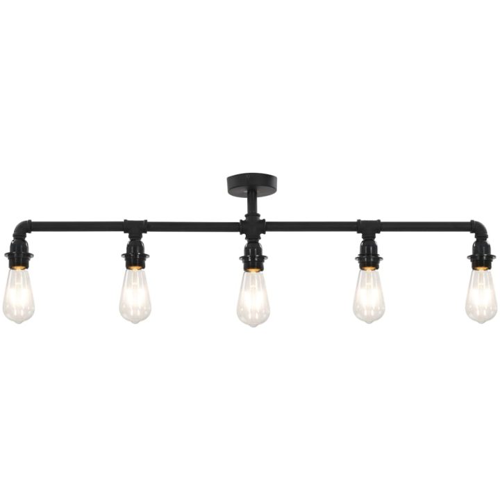 Taklampa svart 5 x E27-lampor vidaXL – bild 3