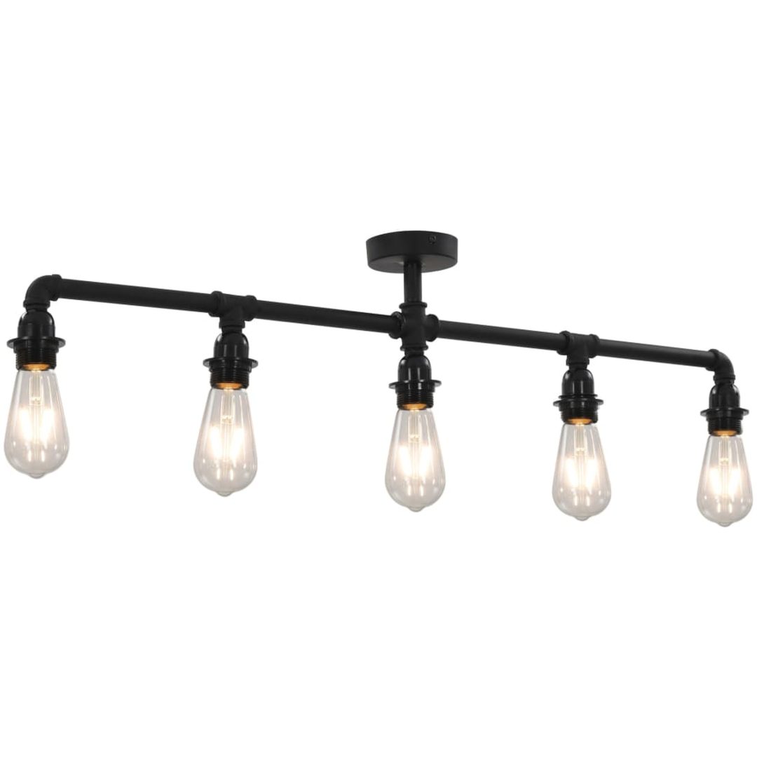 Taklampa svart 5 x E27-lampor vidaXL