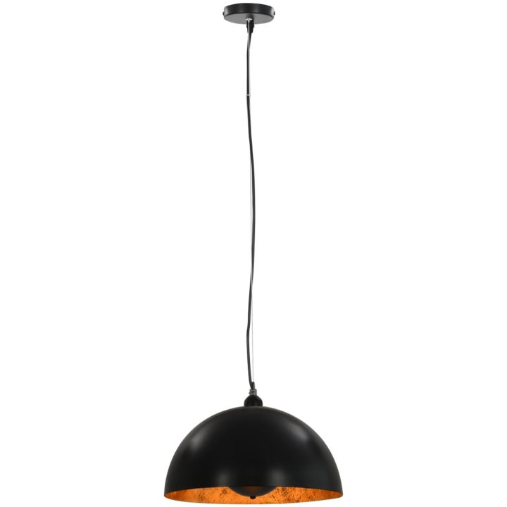 Taklampor 2 st svart och guld halvrund E27 vidaXL 40 cm – bild 4