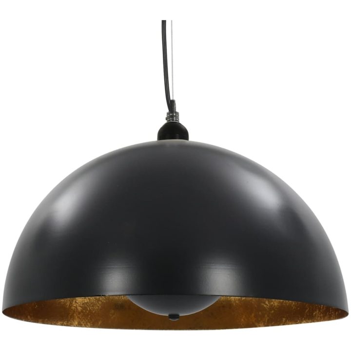 Taklampor 2 st svart och guld halvrund E27 vidaXL 40 cm – bild 5