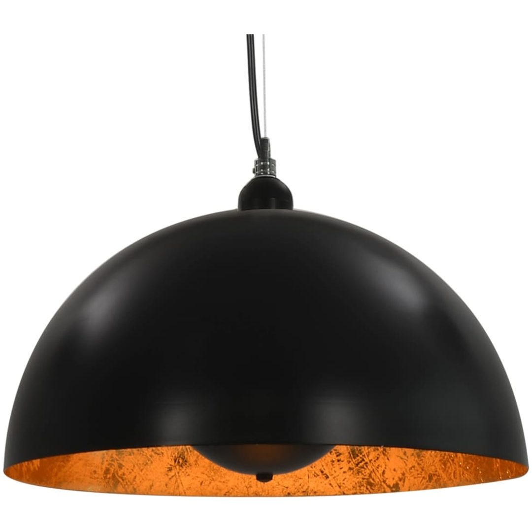 Taklampor 2 st svart och guld halvrund E27 vidaXL 40 cm – bild 6